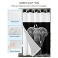 thumbnail image 2 of No Hook Cloth Fabric Shower Curtain with Snap in Liner, Elephant Bird Waterproof Shower Curtains Set with See Through Top Window, Modern Pastoral Animal Black Grey Bath Curtains Shower 60"x72", 2 of 6