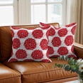 thumbnail image 3 of Abstract Dahlia Throw Pillow Cover Vintage Farmhouse Red Country Classic Cotton Linen Cushion Cover Throw Pillow Case with Invisible Zipper for Couch Sofa Bed Chair Car 18x18 Inch, 3 of 9