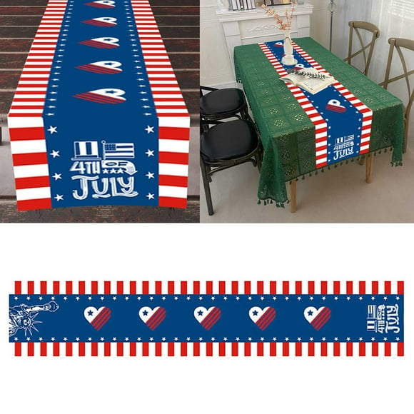 TIMIFISR Coureur de Table 4th of July Patriotique Jour de Commémoration Jour d'Indépendance Vacances Cuisine Salle à Manger Coureurs de Table pour la Décoration de Fête à la Maison