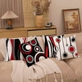 thumbnail image 2 of relayinert Housses de Coussin Décoratives en Polyester Rouge et Noir, Durables W0081-27, 2 of 6