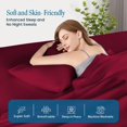 thumbnail image 4 of 800 Thread Count 100% Egyptian Cotton Pillowcase Set, Standard/Queen Size 20x30 Inch, Burgundy, 2-Pack, Envelope Closure, Soft, Cooling, Crisp & Breathable, 4 of 4