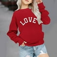 thumbnail image 2 of Tao Tao Kids Girls Boys Casual Crewneck Sweatshirt Classical Letter Graphic Prints Blouses Long Sleeve Tops Cute Pullover Loose Fit For Valentines Day Red 7 Years, 2 of 7