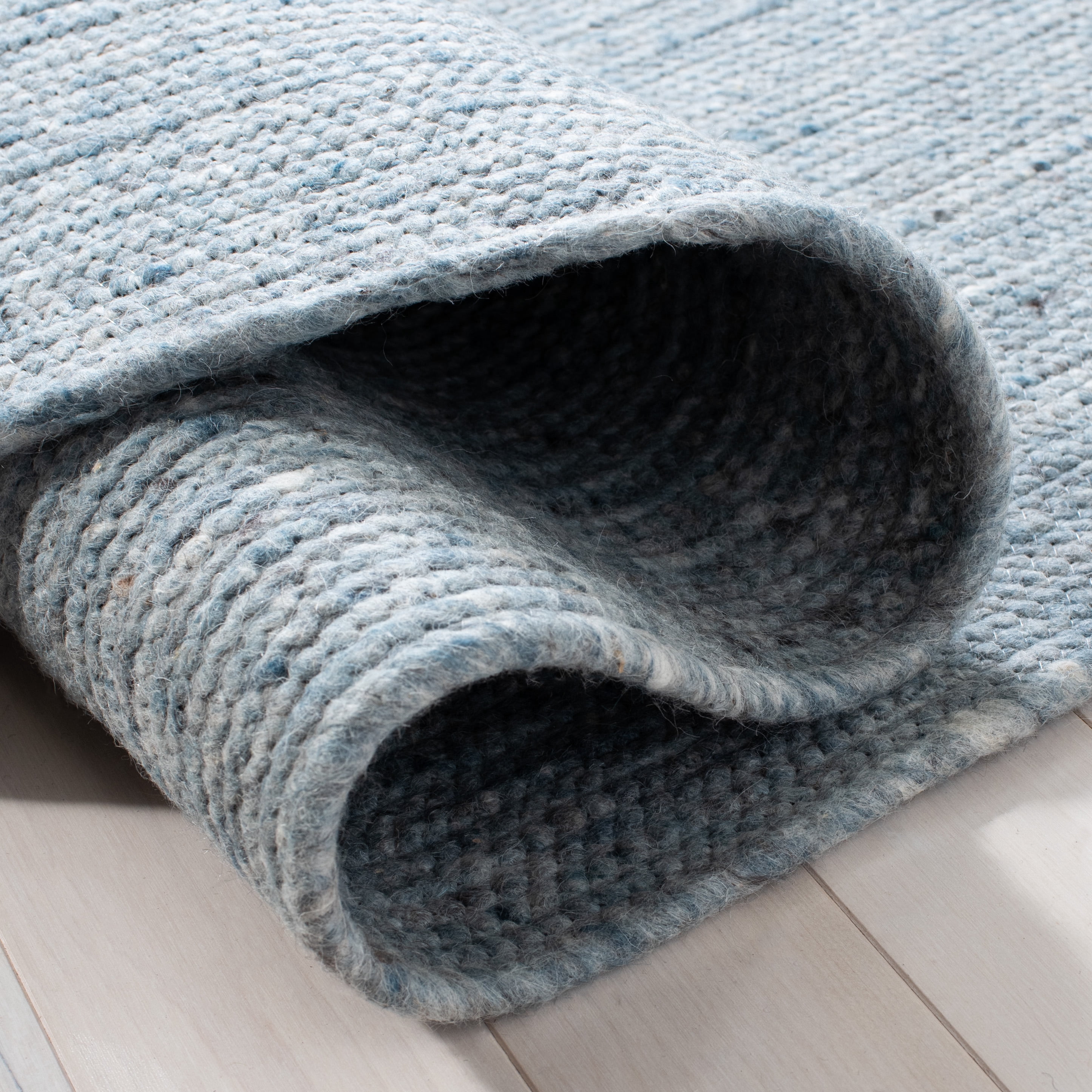 SAFAVIEH Braided Ronan Solid Reversible Area Rug, Turquoise, 8' x 10' Oval