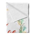thumbnail image 2 of Zoe Soft Flannel Fleece Throw Blanket, Blossoming Nature Design Foliage Leaves Silhouette Baby Girl Name Arrangement Wreath, Cozy Plush for Indoor and Outdoor Use, 50" x 70", Multicolor, by Ambesonne, 2 of 5