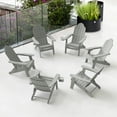 thumbnail image 5 of Dycanpo Folding Adirondack Chair Set of 5, Fire Pit Patio Garden Chair with Cup Holder, Gray, 5 of 10