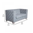 thumbnail image 3 of Reah Loveseat, Knitted Light Blue Chenille, White Wood Legs, 63 Inch, 3 of 9