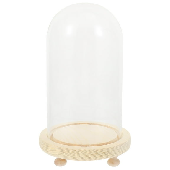 Pungan Desktop Decor Clear Glass Cloche Dome with Base for Display and Decoration(8.27"X4.72"X3.94")
