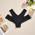 thumbnail image 2 of High Waist High Cut Panties for Women with Lace Trim - Black Stretchy Everyday Comfort Underwear - 1PC, S-XL,Size L, 2 of 5