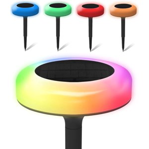 Bell + Howell Color Disk Solar Pathway Lights, 4-Pack
