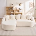 thumbnail image 2 of Timbernest 106" Cloud Sofa with Curved Chaise, Boneless Sectional Sofa, Modular Chenille Compression Couch for Living Room, White, 2 of 10