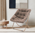 thumbnail image 4 of BEZT Cozy Chair Square Folding Faux Fur Saucer Chair for Bedroom Dorm Garden Courtyard Foldable Metal Frame Oversized Large Comfy Furry Padded Soft Lounge Lazy Cozy Moon Chair for Adults,Beige, 4 of 6