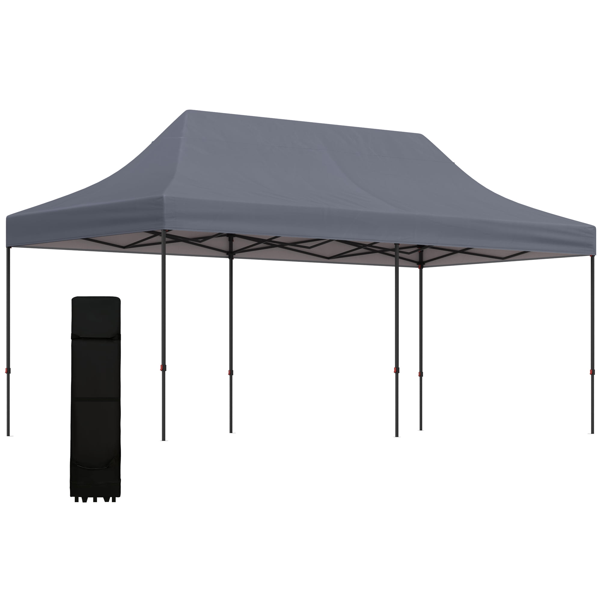 Hardheid Jonge dame houder Outsunny 10' x 20' Pop Up Canopy Tent with 3-Level Adjustable Height,  Wheeled Roller Bag, UV Fighting Roof, Dark Blue - Walmart.com