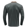 thumbnail image 4 of Defitshape Men's Cotton Henley Shirt Soft Long Sleeve Top Date Night Fashion 3 Button Placket Holiday Slim Fit Tshirt Fall Top Grey XX-Large, 4 of 5