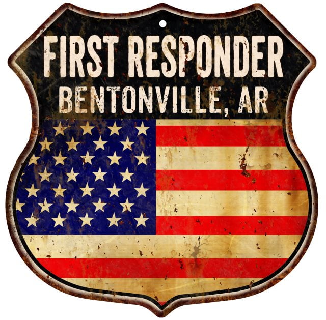 Bentonville Ar First Responder Usa 12x12 Metal Sign Fire Police