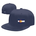 thumbnail image 4 of DouZhe Flat Brim Cap Snapback Chapeau, Colorado État Sceau Drapeau Imprime Réglable Bleu Adulte Baseball Cap, 4 of 6