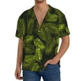 thumbnail image 3 of Sigee Tropical Palm Leaves Fern Leaf Print Men's Shirts Casual Button Down Short Sleeve Summer Beach Shirt Hawaiian Vacation Shirts Tee Shirt-Small, 3 of 7