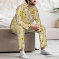 thumbnail image 7 of Naloa Cute Bee Gnomes Men’s Pajamas Set - Long Sleeve Button Down Sleep Shirt and Pajama Bottoms Sleepwear Set-XX-Large, 7 of 7