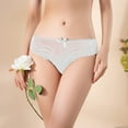 thumbnail image 2 of PMVFHDE Womens Low Waist Triangle Underwear For Girls Breathable Sheer Mesh Lace Trim Briefs Panties For Women White，XL, 2 of 5