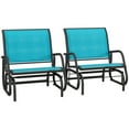 thumbnail image 1 of Outsunny Patio Glider, Metal Frame Outdoor Glider Swing Chair, Blue, 1 of 10