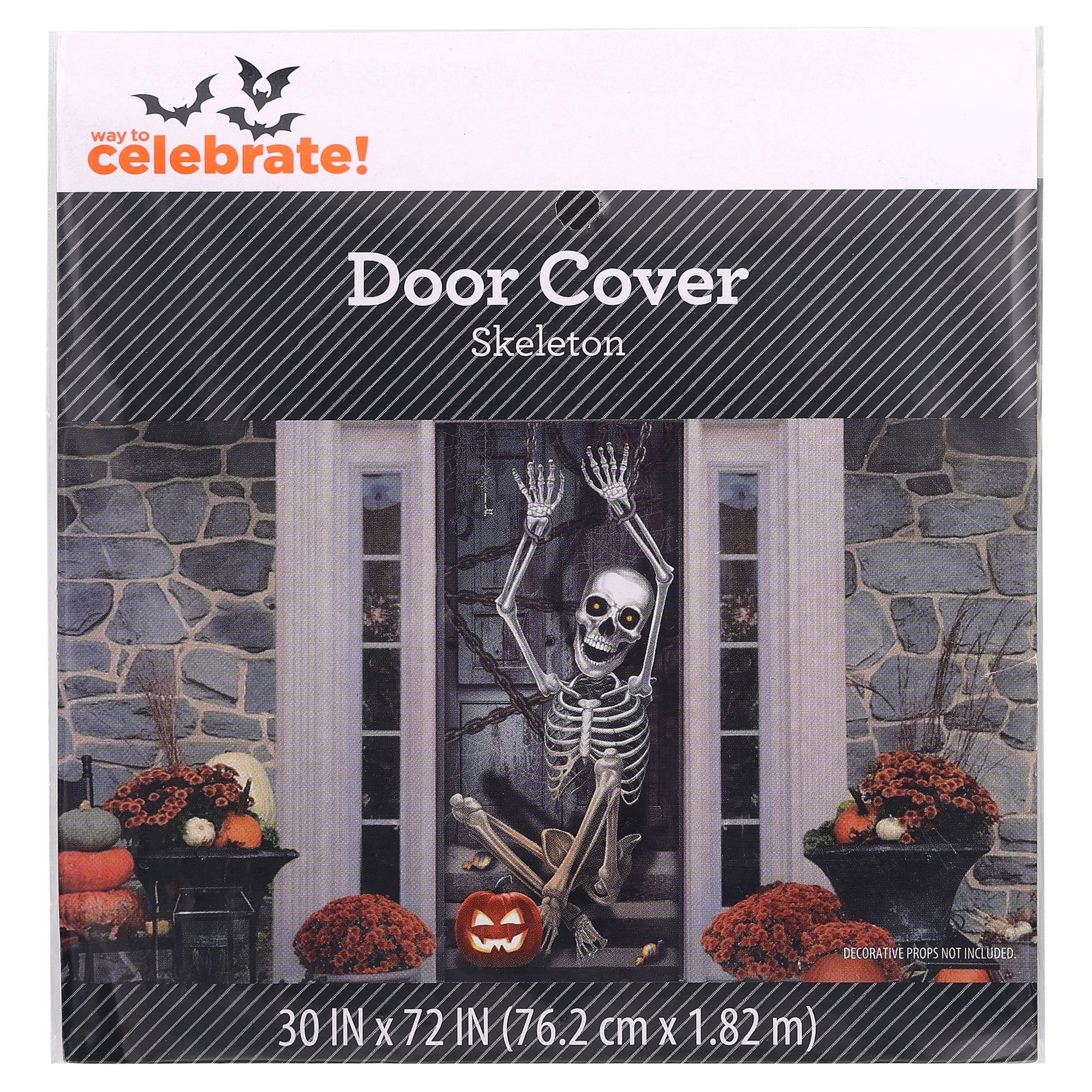 Skeleton Door Cover Decoration, Multicolor, 30" x 72", Halloween by Way To Celebrate