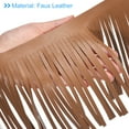 thumbnail image 4 of Uxcell 1 Yard 12 Inch Faux Leather Fringe Trim DIY Tassel Fringe for Sewing, Brown, 4 of 6
