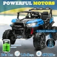 thumbnail image 4 of UBesGoo 24V Ride On Car UTV, 2WD/4WD 2 Seater Kid Electric Power Wheels with Remote Control, LED Lights, Spring Suspension, Music, Blue, 4 of 10