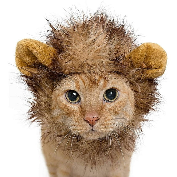 Pet Krewe Cat Lion Mane Halloween Costume – Fits Neck Size 8”-14 - Lion Costume for Small Cats and Kittens – Ideal for Halloween, Cat Birthday, Cat Cosplay, Cat Outfits, Pet Clothes