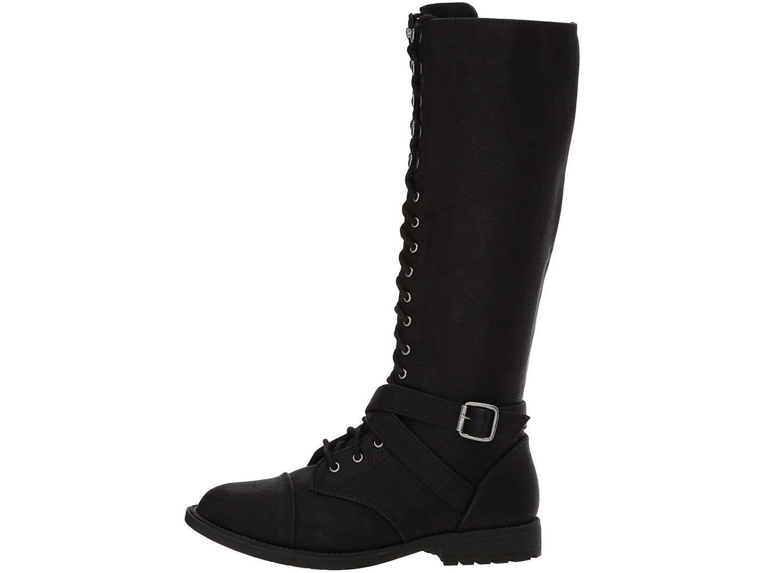 womens black combat boots walmart