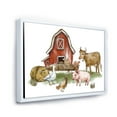 thumbnail image 3 of Designart 'Farm House With Goose Cow Pig Chicken and Haystack' Rustic Framed Canvas Wall Art Print, 3 of 5