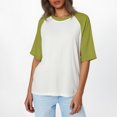 thumbnail image 2 of RMGVDSD Womens T Shirts Women's Short Sleeve T Shirt Round Neck Tee Top Basic Loose Fit Trendy Shirt Casual Wear Trendy Blouses, 2 of 4