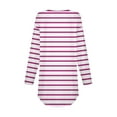 thumbnail image 3 of yillto Long Sleeve Shirt for Women Plus Size Round Neck Striped Tunic Tops Fall Trendy Casual Blouses, 3 of 5