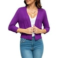 thumbnail image 2 of QINCAO Women's Cardigan Sweater Open Front Knit Coat Shrugs for Women,Purple-XL(16-18), 2 of 8