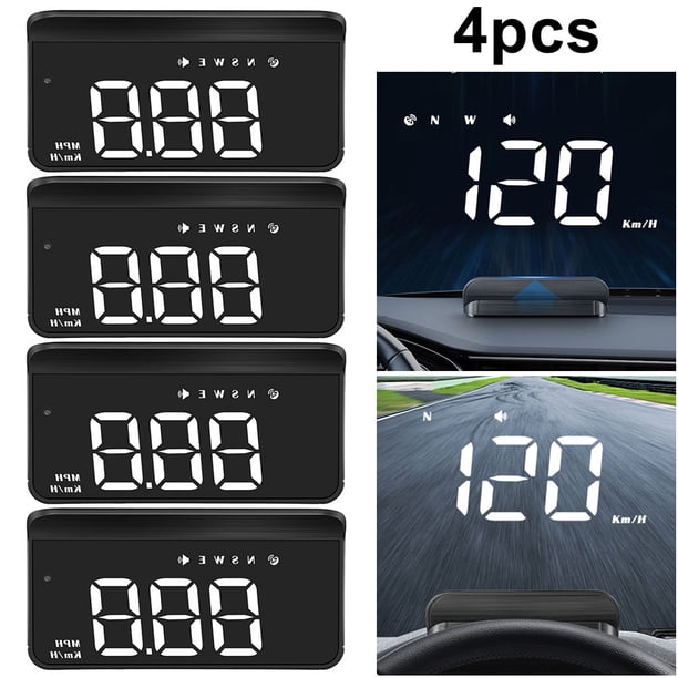 Coche HUD Big Font Digital Alarma Seguridad Velocímetro Accesorios para Automóviles