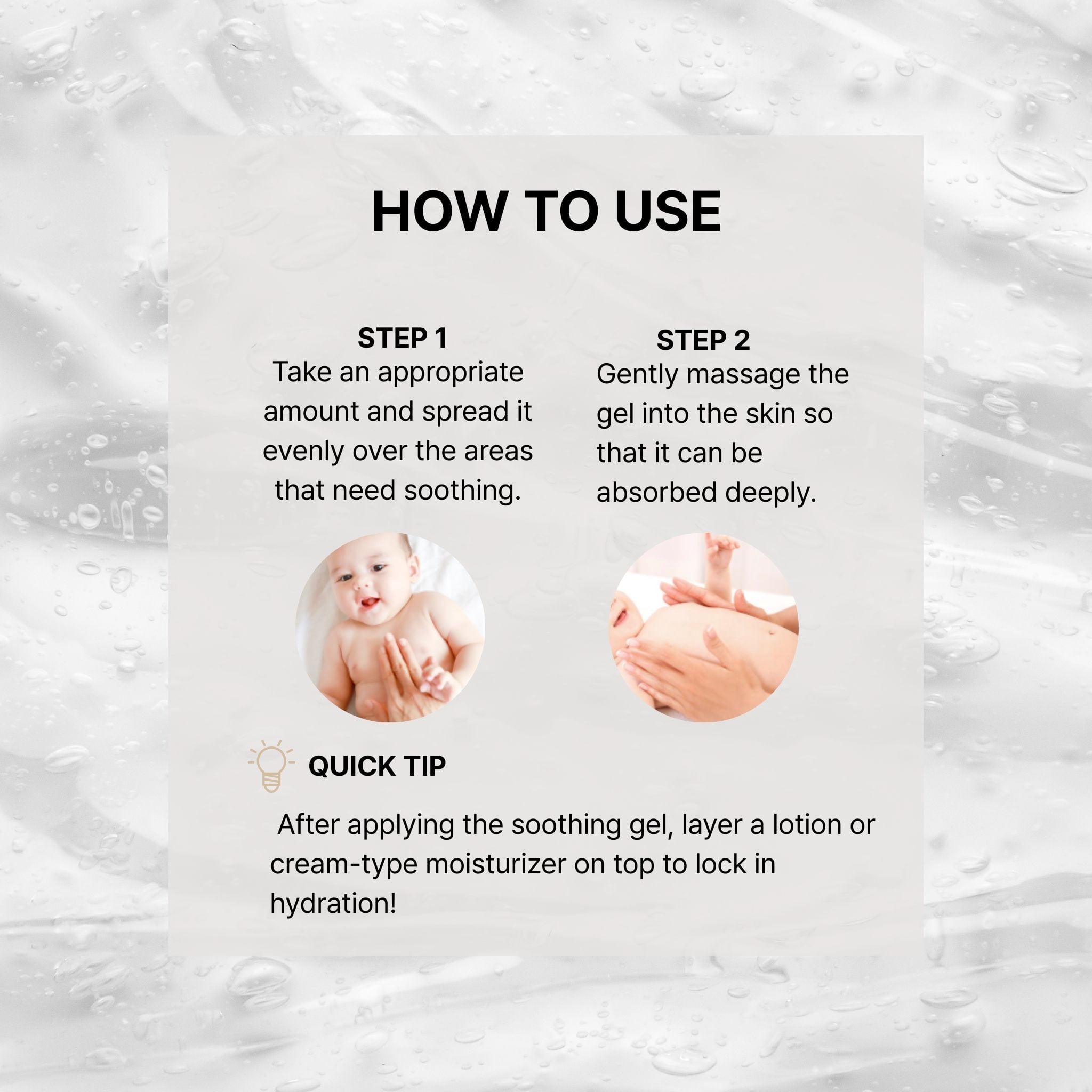 Mongdies Baby Soothing Gel | Cooling & Calming Water Gel for Sensitive Skin | Non Sticky Lightweight Moisturizer | Hyaluronic Acid & Panthenol | Vegan EWG Green | 6.76 fl oz