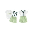 thumbnail image 2 of Gupgi 2Pcs Baby Boys Spring Outfits Infant Boy Short Sleeve Golf Cart Print Romper + Suspender Shorts, 2 of 9