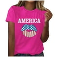 thumbnail image 1 of Blusa informal de manga corta con cuello redondo y estampado suelto de verano para mujer con estilo OAVQHLG3B Store  lin121212, 1 of 4