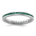 thumbnail image 4 of Auriga Fine Jewelry 925 Sterling Silver Created Emerald Ring for Women Size 8, 4 of 6
