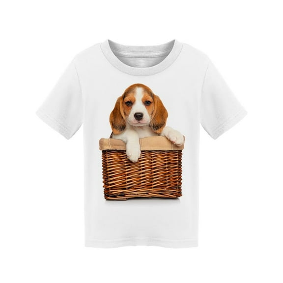 Beagle Pup In A Basket. Tee Toddler's -Image by Shutterstock