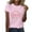 Pink, variant on QUNYINEY Crew Neck Women's T-Shirts Easter Short Sleeve Pullover Casual Tops Loose Funny Tops for Women Trendy