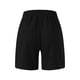 thumbnail image 2 of Pantalones cortos casuales de cintura alta para mujer - Cintura elástica, corte holgado, mezcla de algodón, liso, 2 of 4