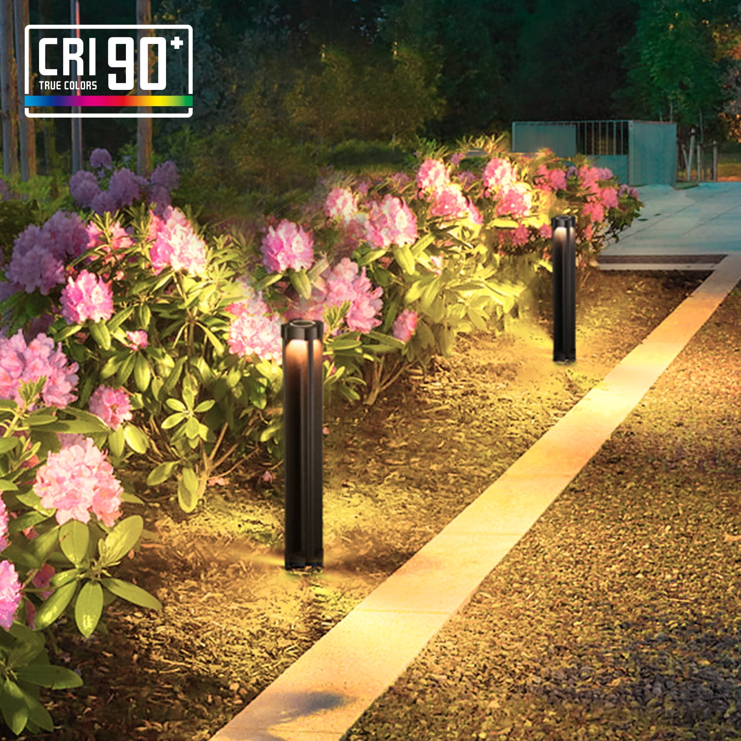 6 Pack 4W 12V Low Voltage LED Landscape Pathway Lights, Die-Casted Aluminum Housing, 3000K Warm White