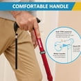 thumbnail image 6 of Rehand Adjustable Folding Walking Cane with Pivoting Tip, Lightweight Aluminum, Soft Handle Grip, Red, 6 of 10