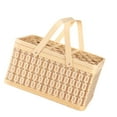 thumbnail image 2 of Cesta tejida de bambú Cesta de almacenamiento Cesta portátil Cesta de compras Cesta de compras Cesta de compras para bocadillos Cesta de compras para B, 2 of 8