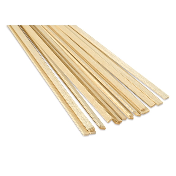Bud Nosen Balsa Wood Sticks - 1/8" x 3/8" x 36", Pkg of 20