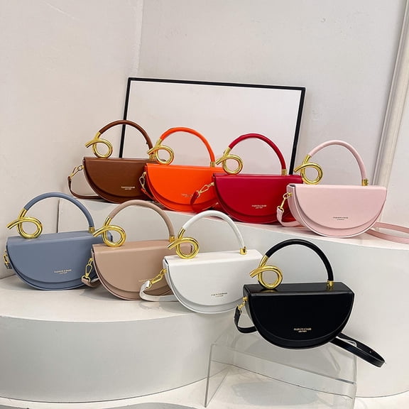 ibiyuan Tote Bags For Women Modern Craft Semi Circular Elegant Shoulder Crossbody Handbag for Women, Sophisticated Versatile Everyday Carry Purse Gifts For Women