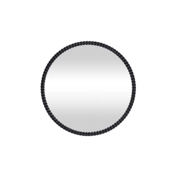 DecMode 32" x 32" Black Beaded Wall Mirror
