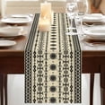 thumbnail image 3 of Black Khaki Boho Table Runner, Vintage Ethnic Tribe Abstract Art Retro Washable Cotton Linen Table Runners 48 Inches Long, Dresser Scarf Runner for Nightstand/Coffee/End Tables 13''x48'', 3 of 9