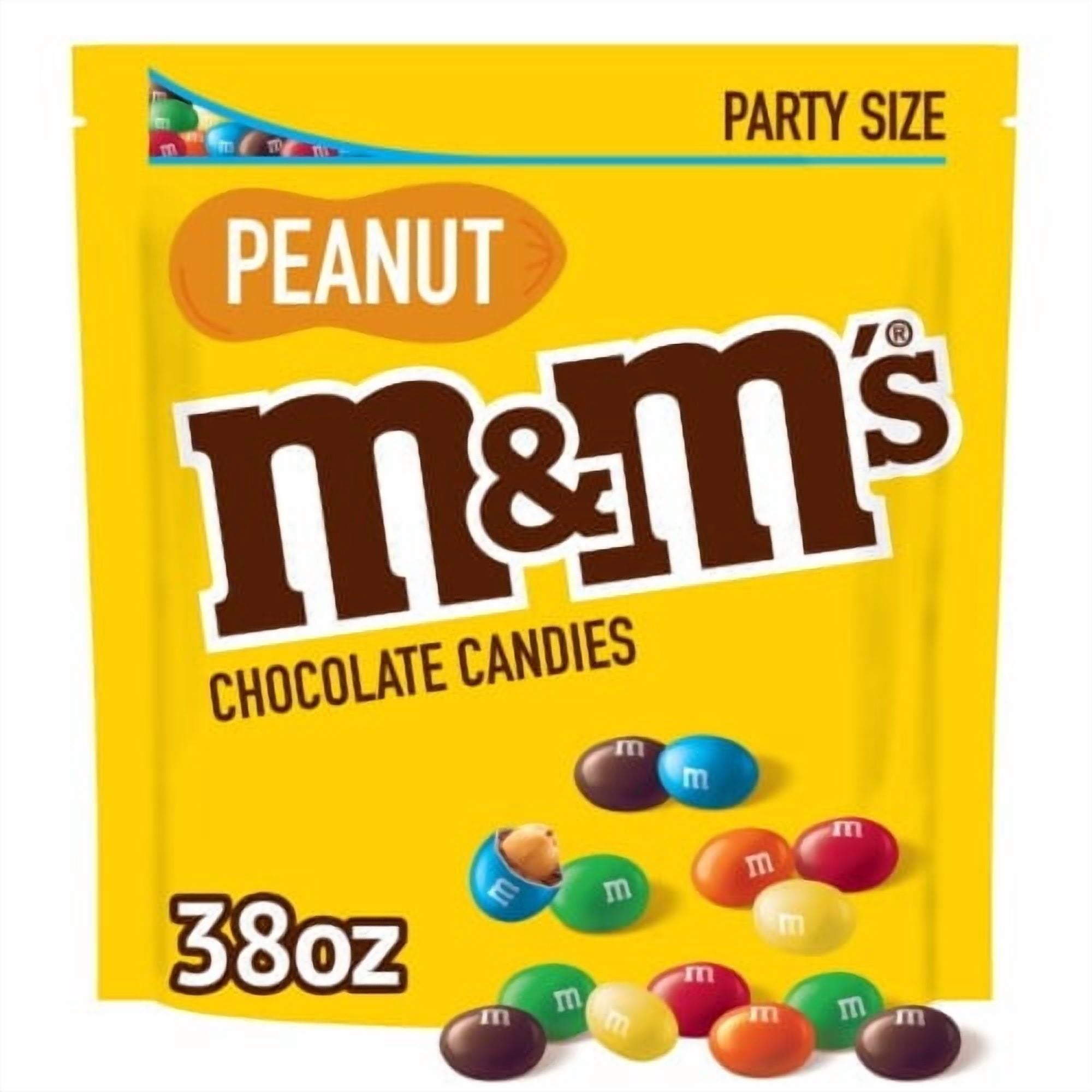 m&m's★　38 M&M's Peanut Milk Chocolate Candy, Party Size, 38 oz Bag - Walmart.com