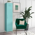 thumbnail image 2 of Novogratz Cache 1-Door Tall Single Metal Locker Style Storage Cabinet, Mint, 2 of 15
