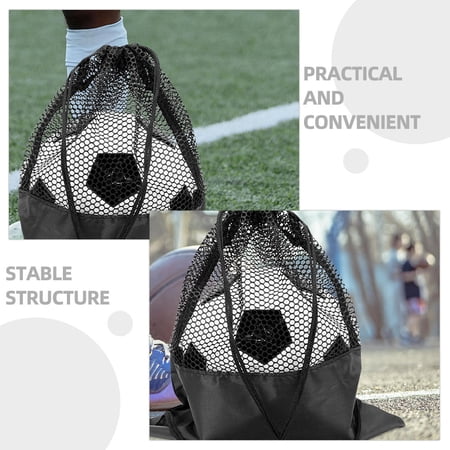 DEEPCRAFF Black Multi-Function Drawstring Sports Bag for Basketball Soccer Football Volleyball Storage